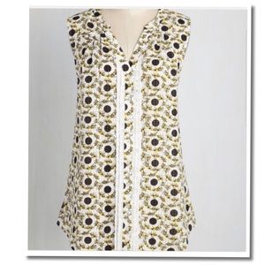 ModCloth Sleeveless Lace Bee 🐝 & Dot Design ⚫️